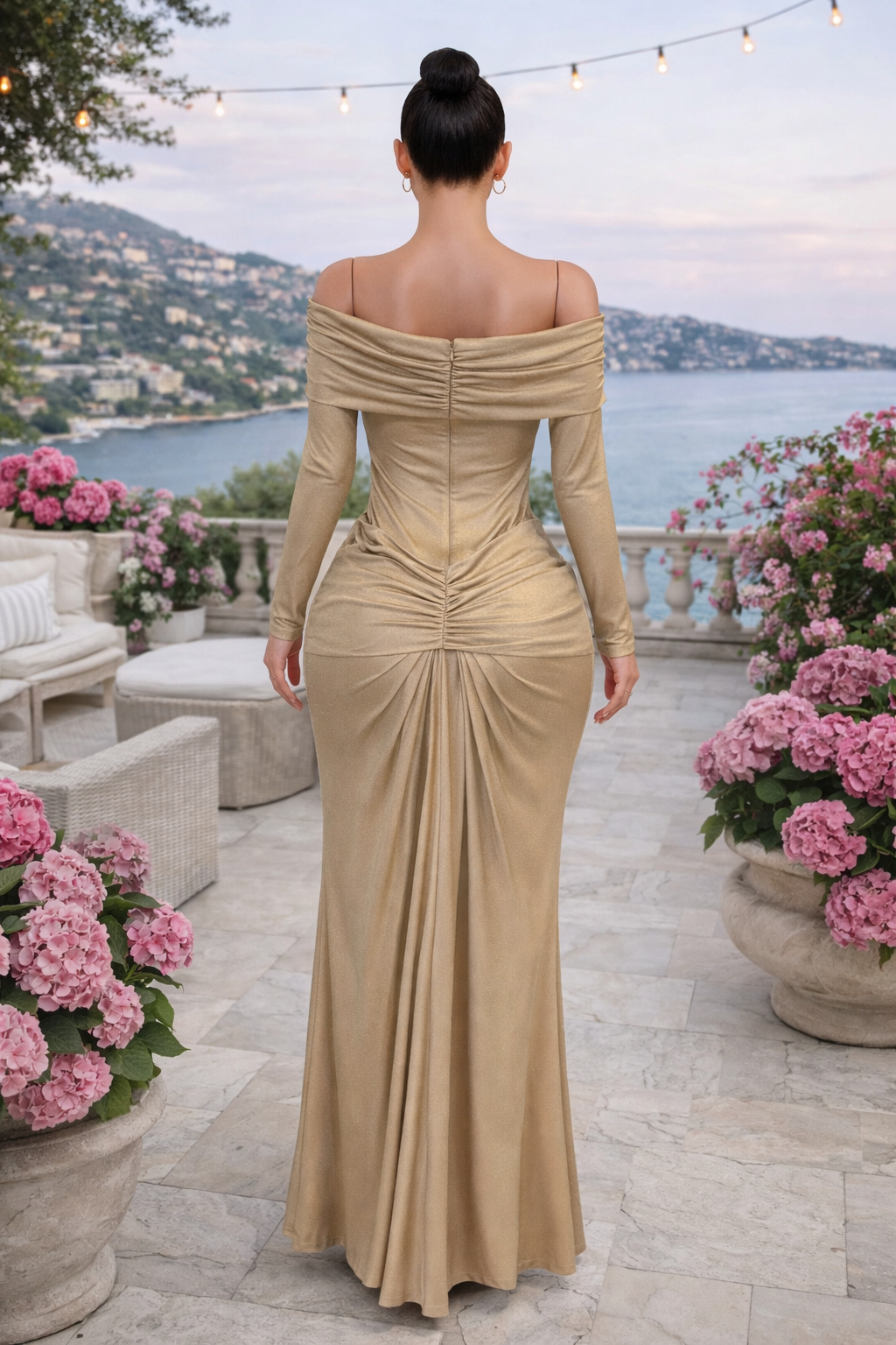 Come and Touch Me Maxi Dress Gold