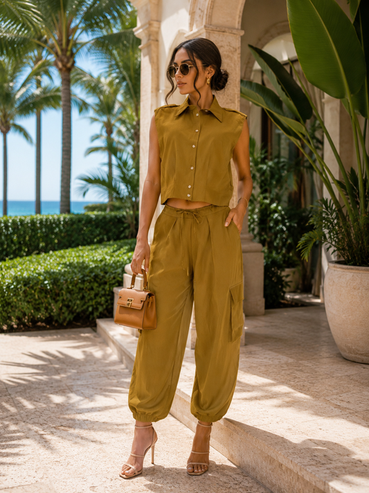 Don't Play About Me Pant Set Green