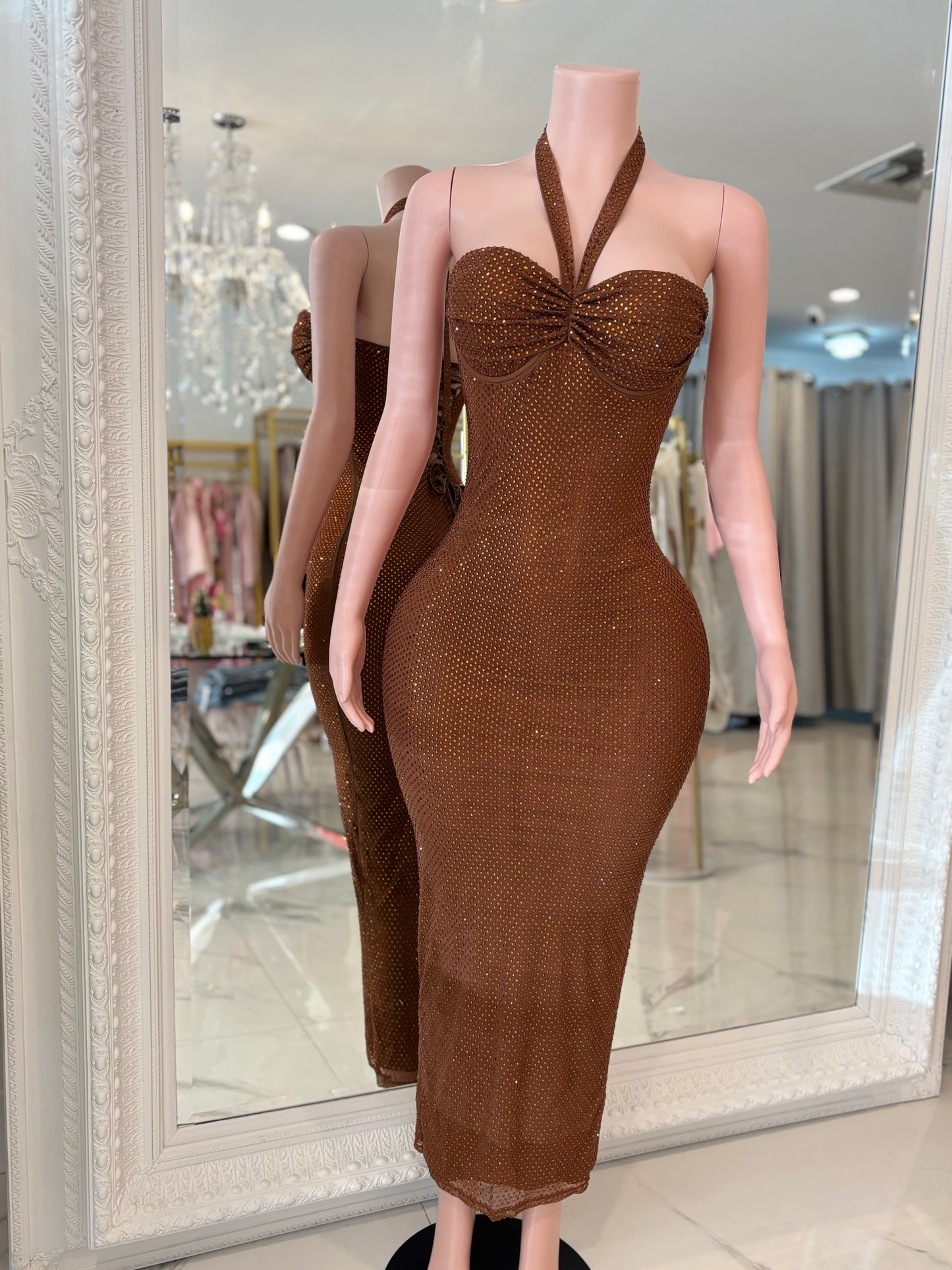 Don't Forget Me Maxi Dress 
 brown