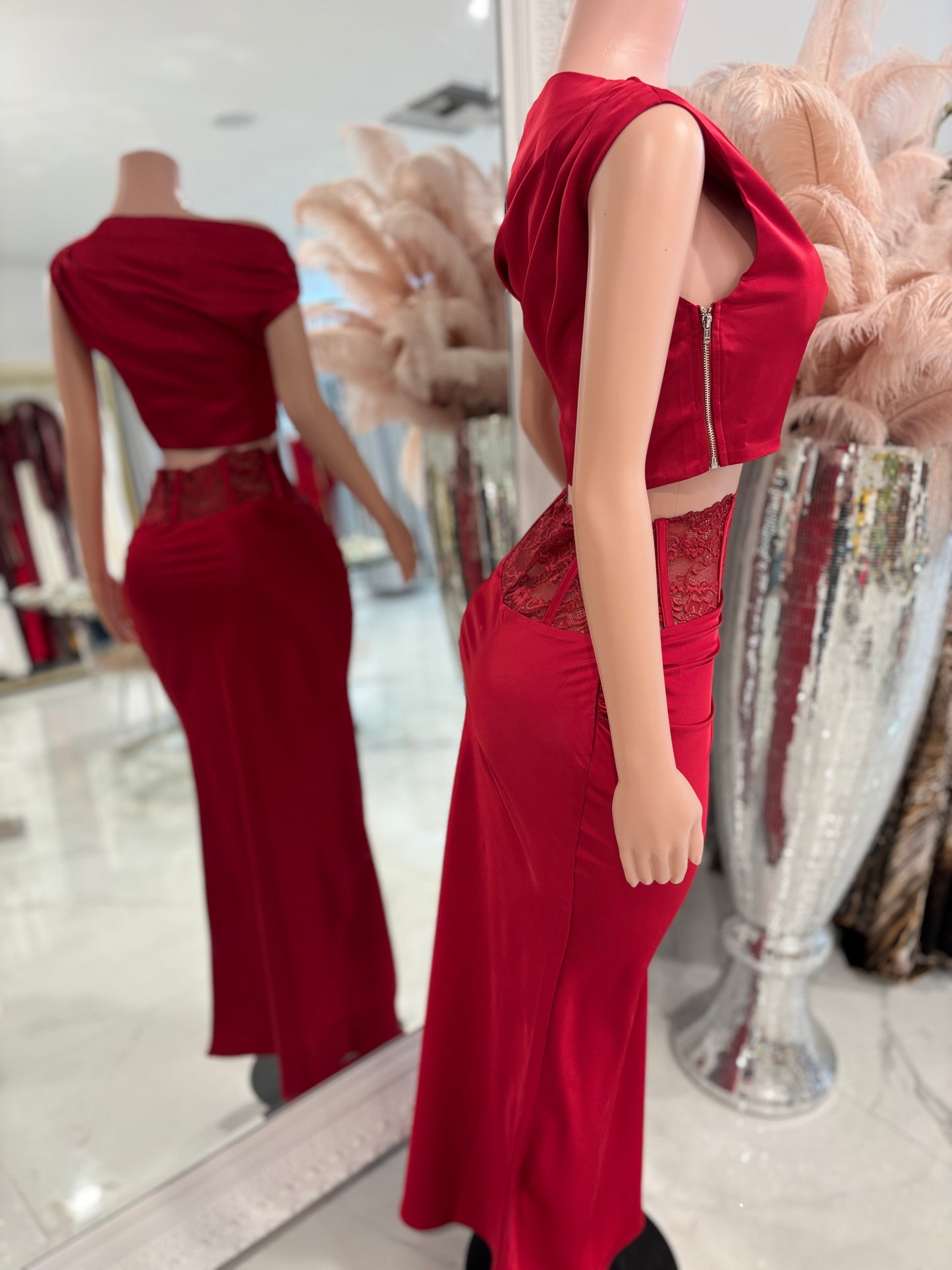 Allow Me to Lead The Way Skirt Set Red