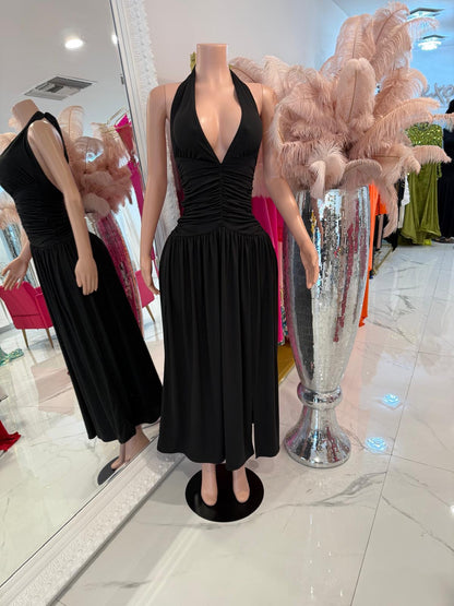 New Flow Ruched Maxi Dress Black