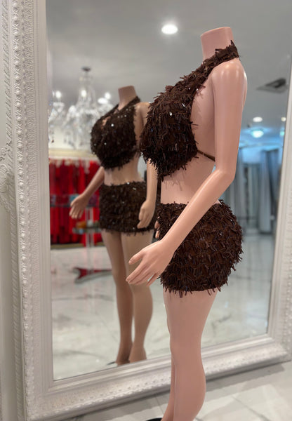 Honey Skirt Set Brown