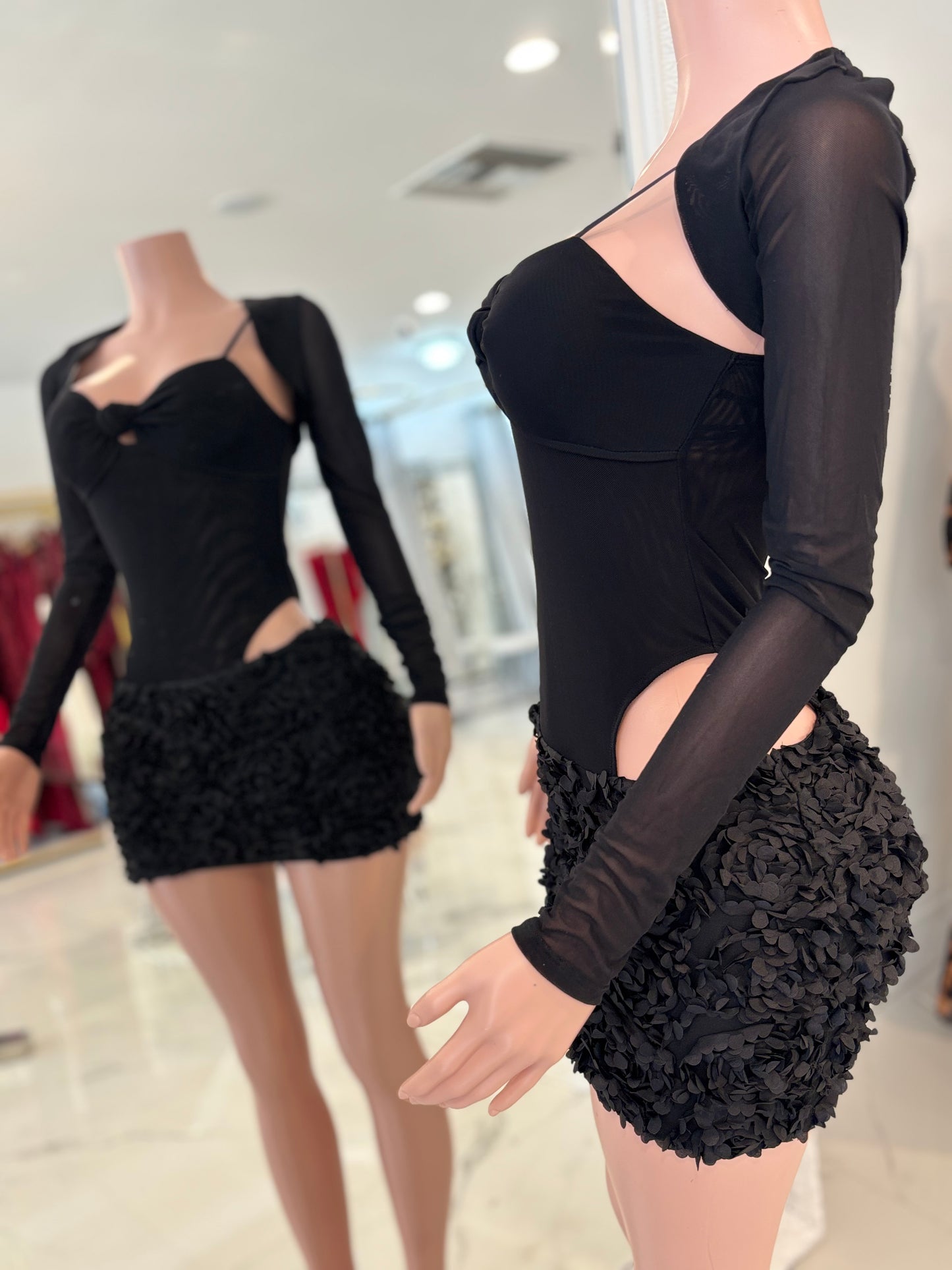 Wrapped Around My Finger Skirt Set Black