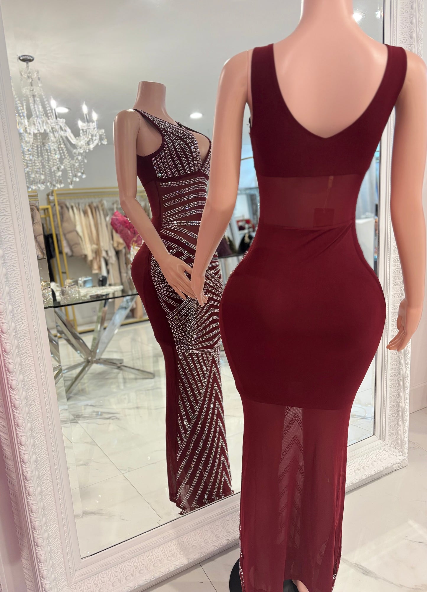 The Grand Design Maxi Dress Rojo Vino