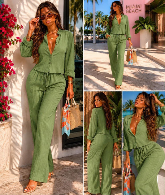 Just Be Mine Pant Set Green