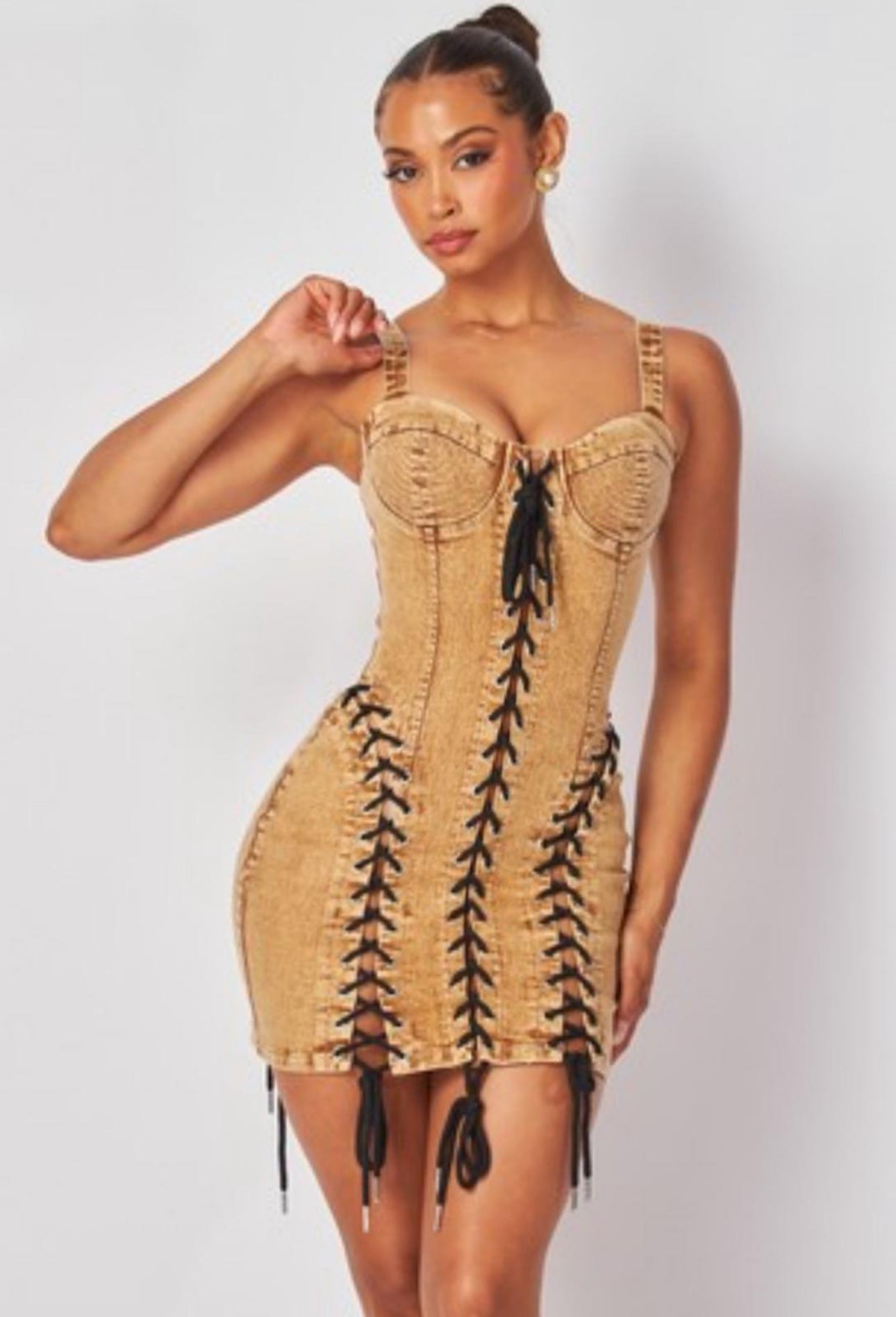 Heaven Sent Mini Dress Brown