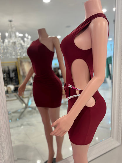 Caught Her Eye Mini Dress Vino