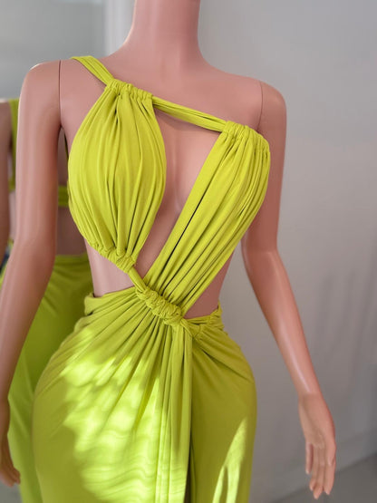 Nova Cascade Ruched Maxi Dress