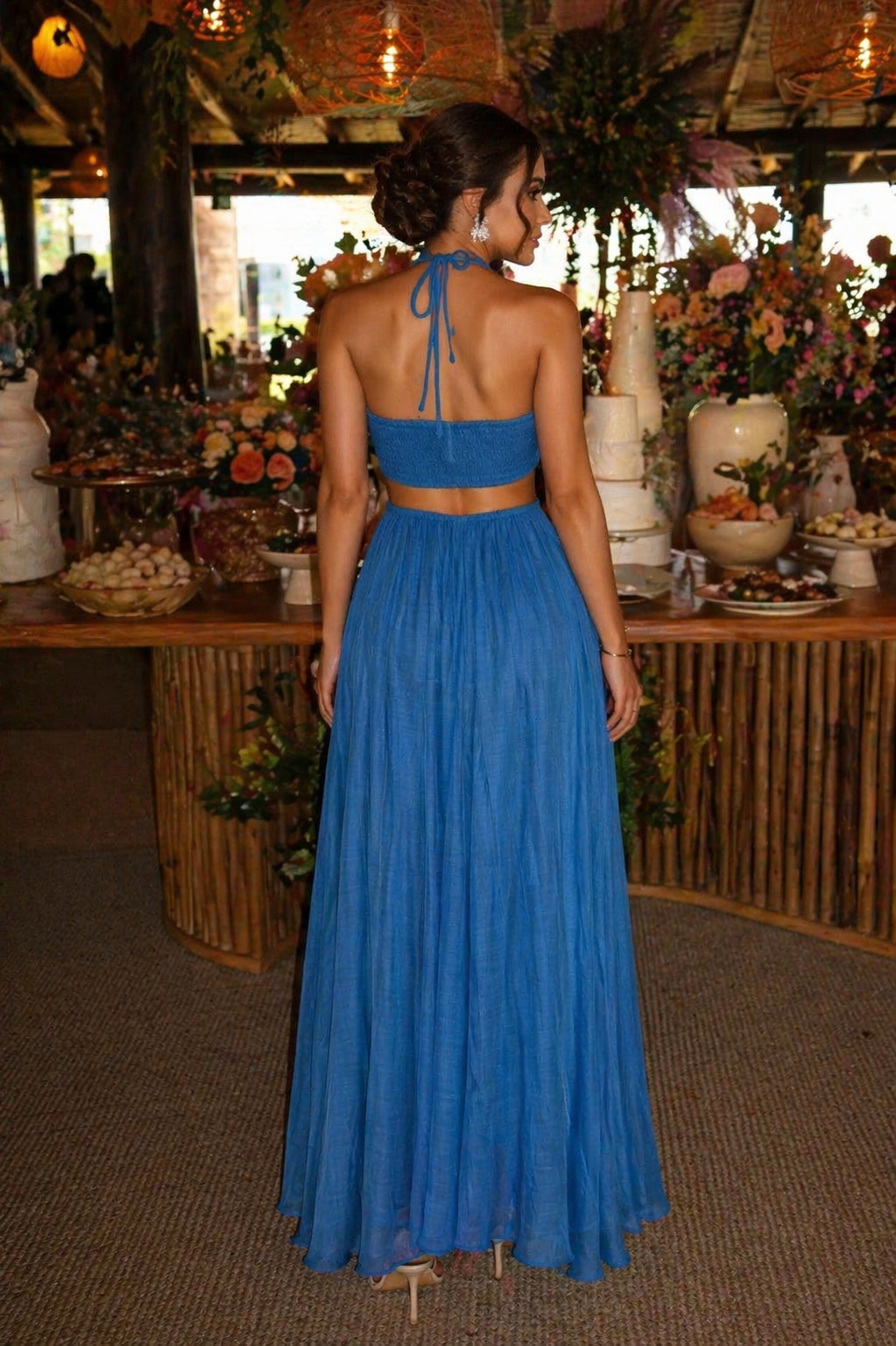 In Prairie Love Maxi Dress Blue