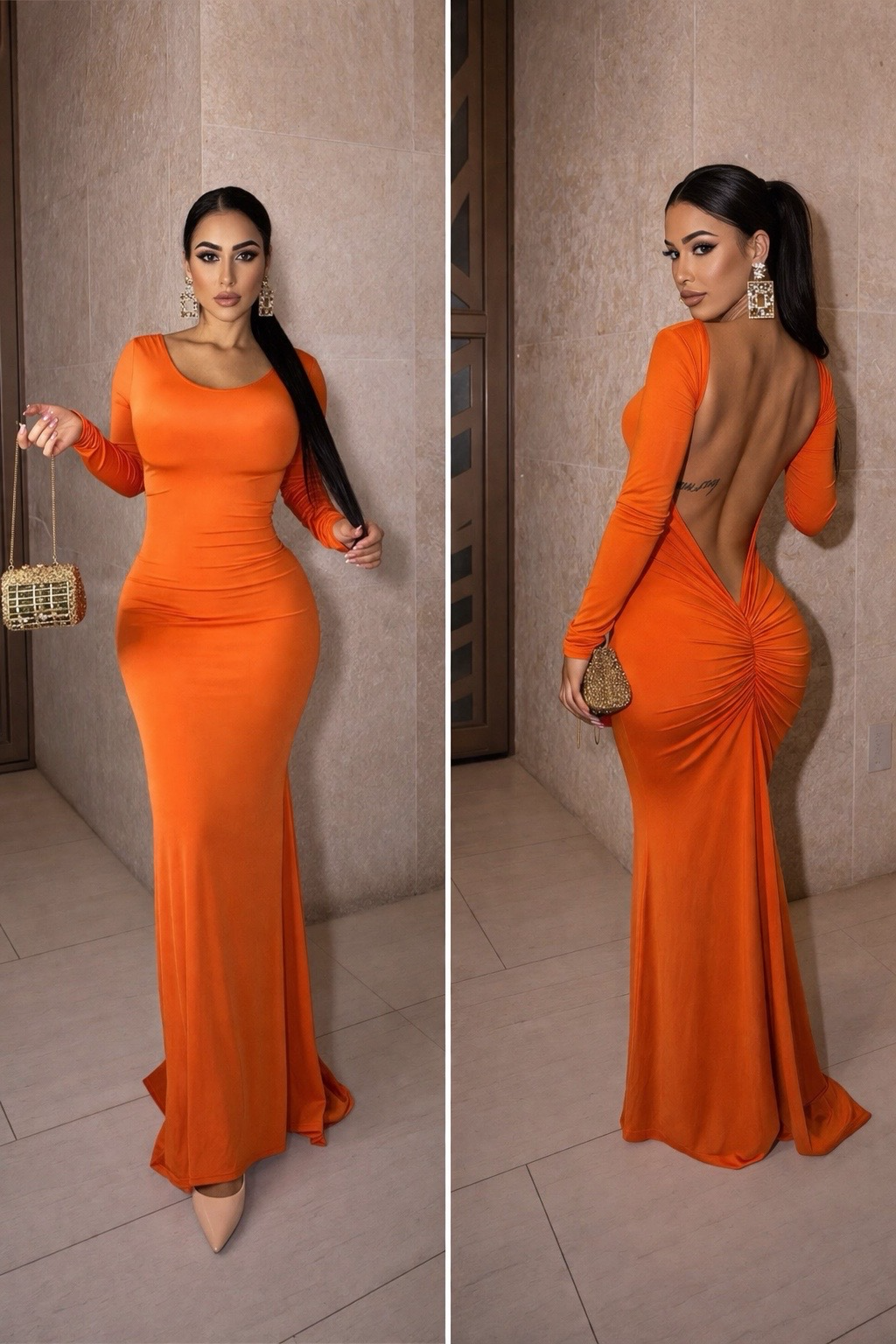 Queen Maxi Dress Orange