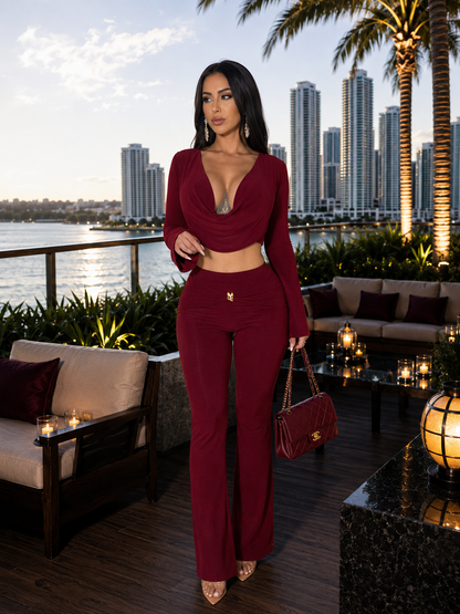 Denise Panst Set Rojo Vino