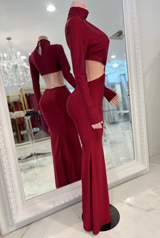 Beauty is Deadly Maxi Dress Rojo Vino