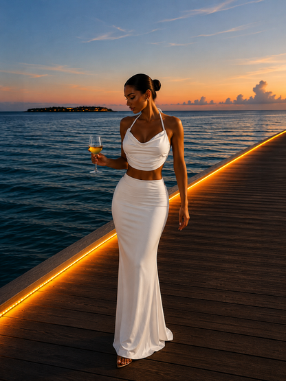 Let Me Feel You Skirt Set White