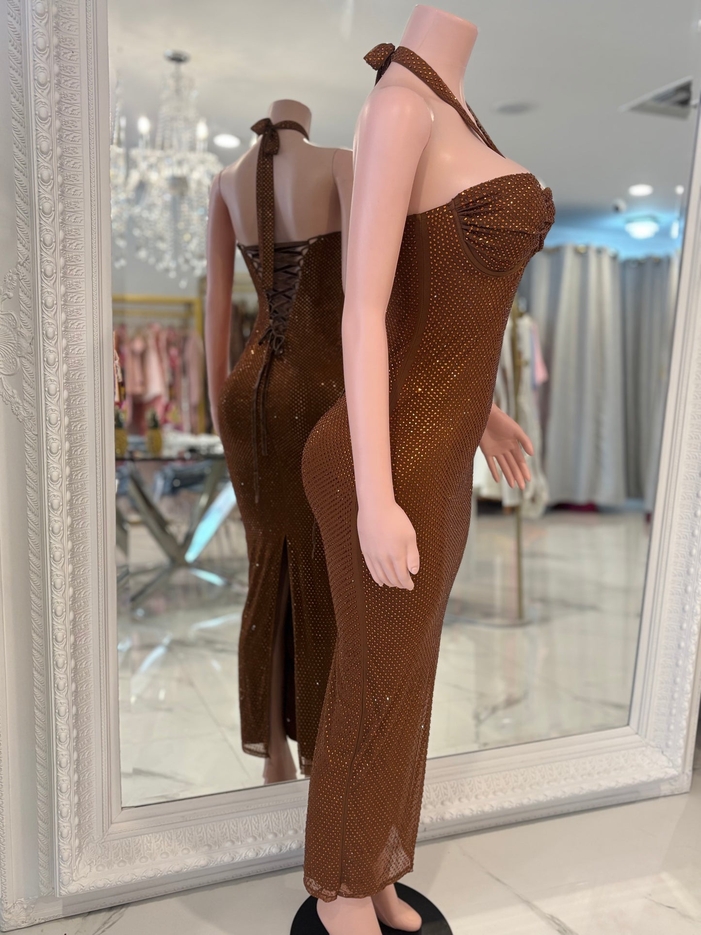 Don't Forget Me Maxi Dress 
 brown