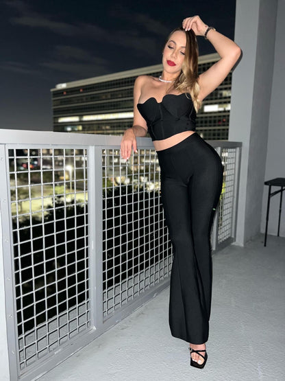 Feel The Energy Bandage Flare Pant Set