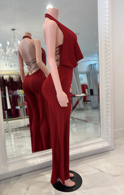I Just Needed You Jumpsuit Rojo vino