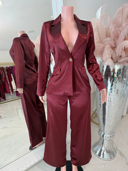 I Am the Only One Pant Set Rojo Vino