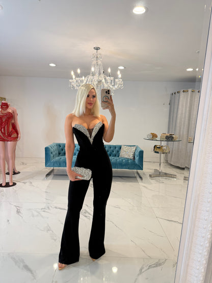 Talk and Strut Jumpsuit Black