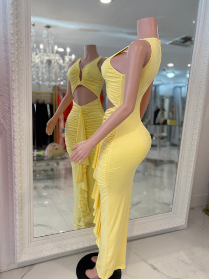 Soleil Chic Maxi Dress Yellow