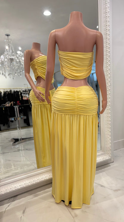 Living With Vibes Skirt Set Yellow