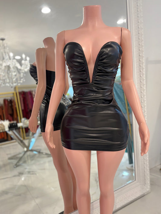 Let Me Serve Mini Dress Black