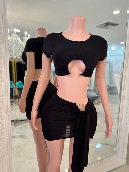 God I’m Hella Hot Skirt Set Nude