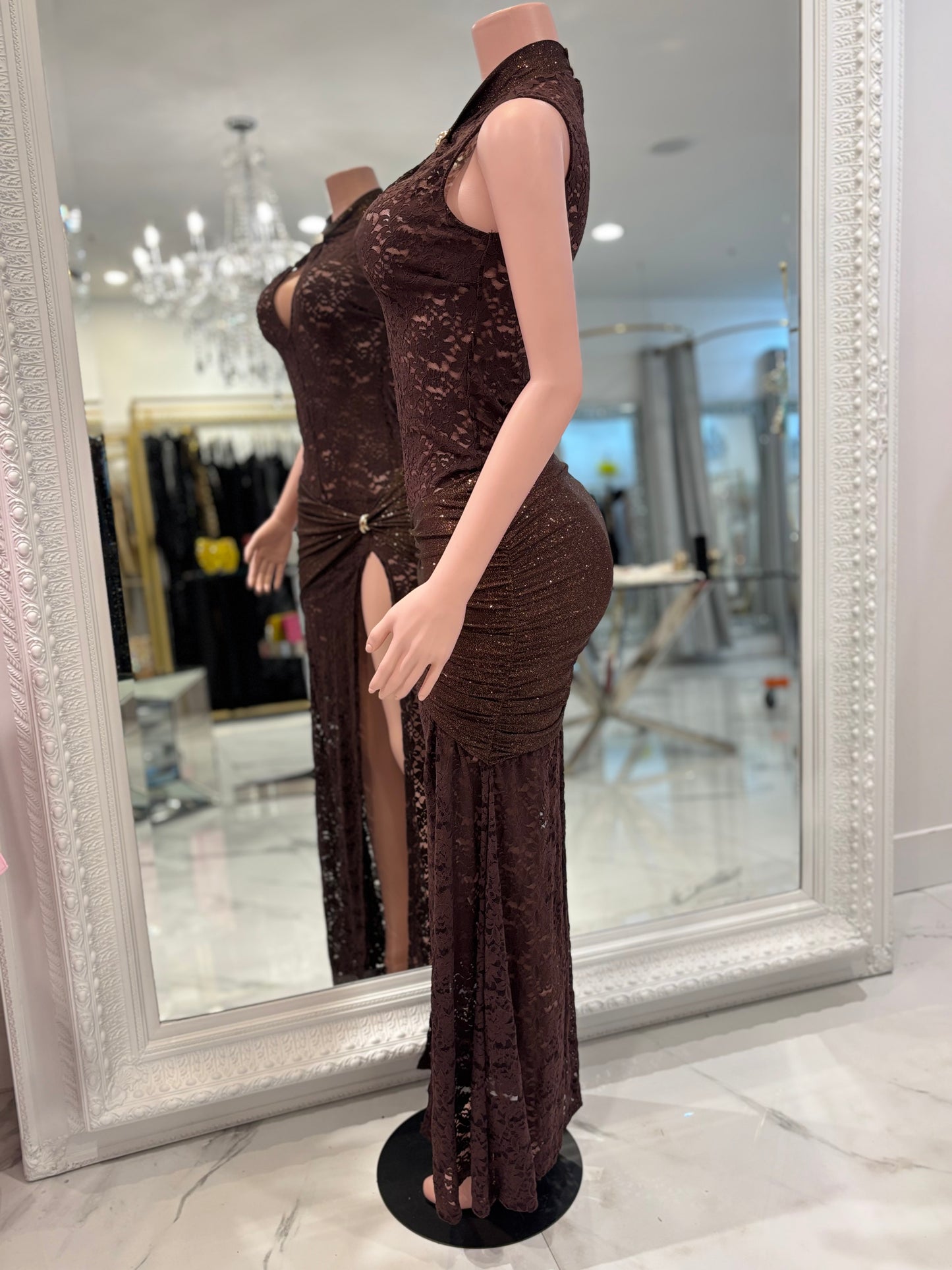 Do I Mesmerize You Maxi Dress Brown