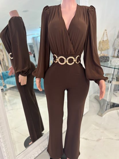 It’s My Turn Jumpsuit Brown