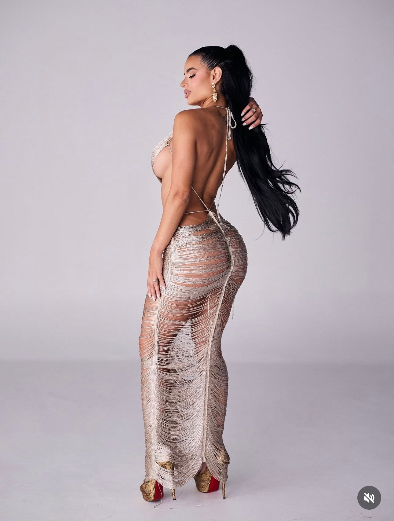 Goddess Tide Gown Shell Maxi Dress