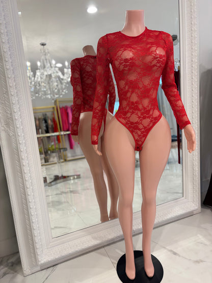 Can You See Me Bodysuit Red