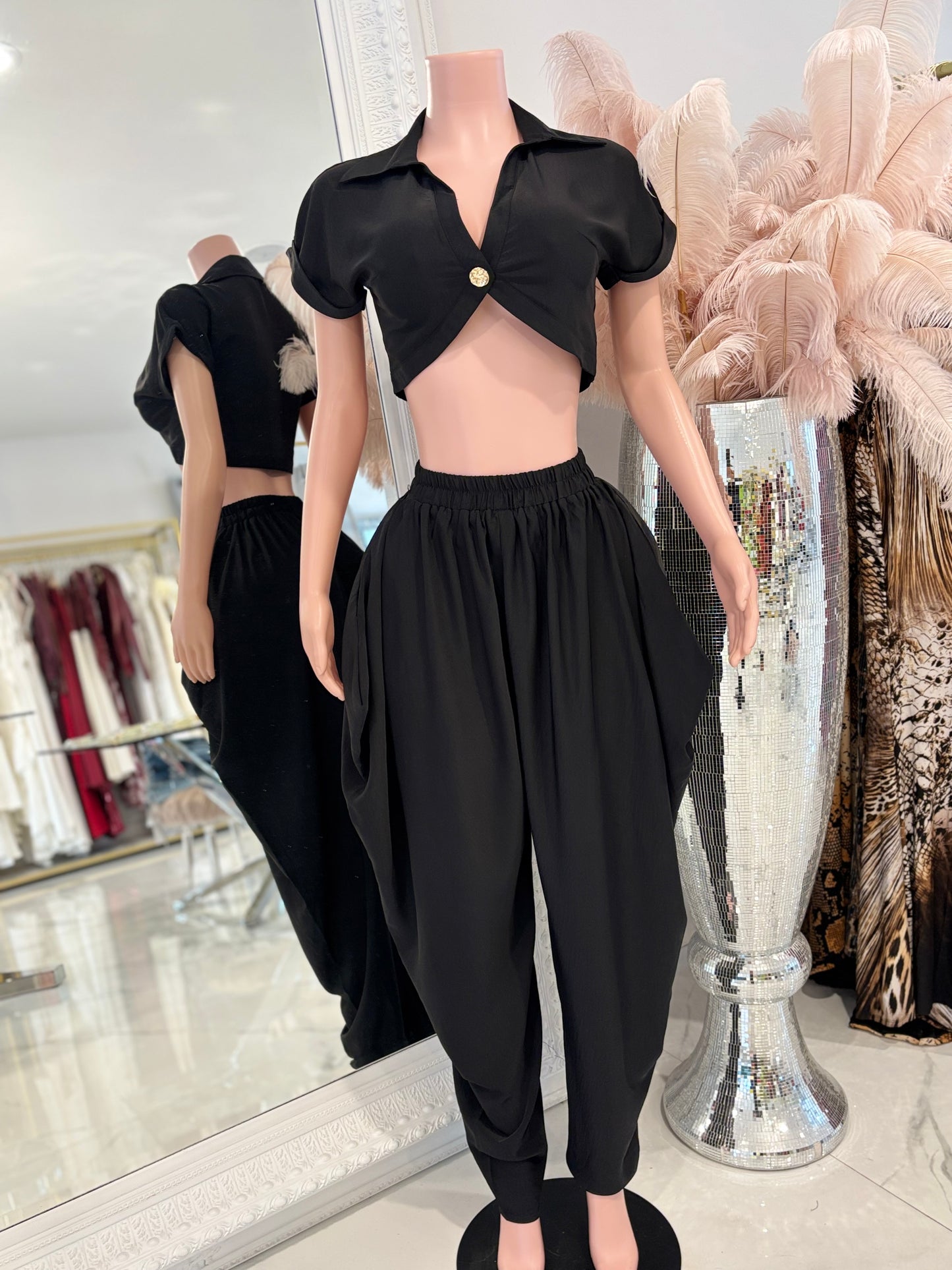 Don’t Even Bother Boy Pant Set Black