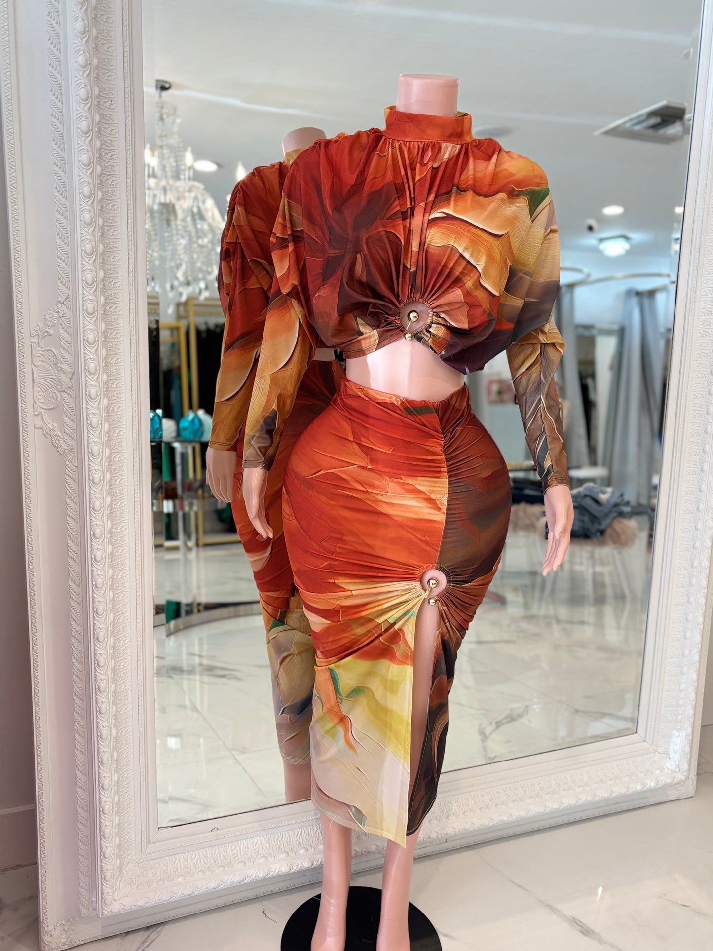 Desert Whirl Skirt Set Orange