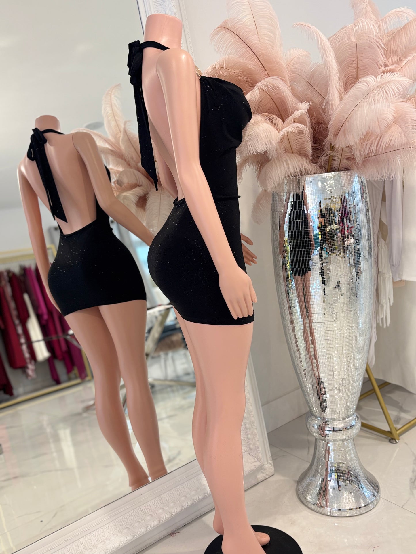 Forbidden Glow Mini Dress Black