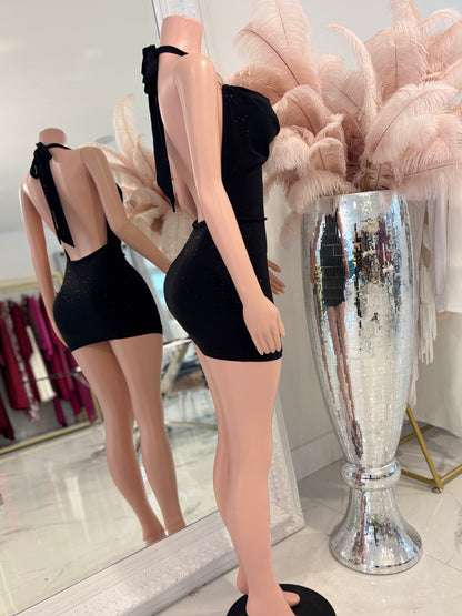 Forbidden Glow Mini Dress Black