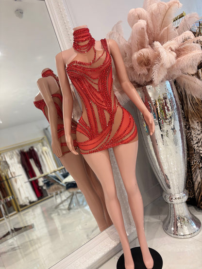 Dripping With Looks Mini Dress Red