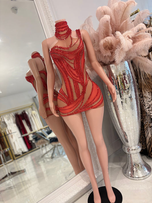 Dripping With Looks Mini Dress Red