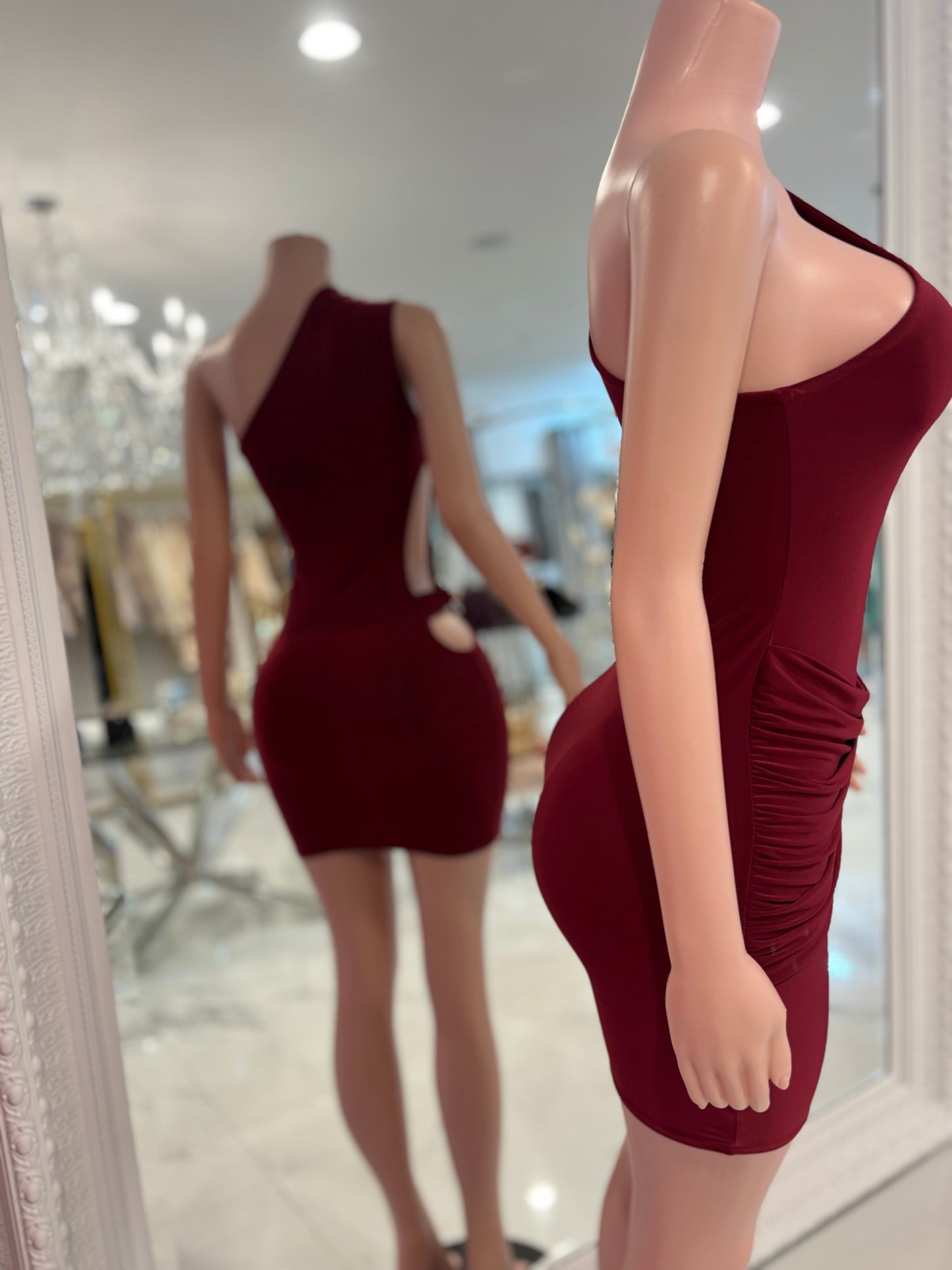 Caught Her Eye Mini Dress Vino