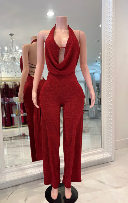 I Just Needed You Jumpsuit Rojo vino