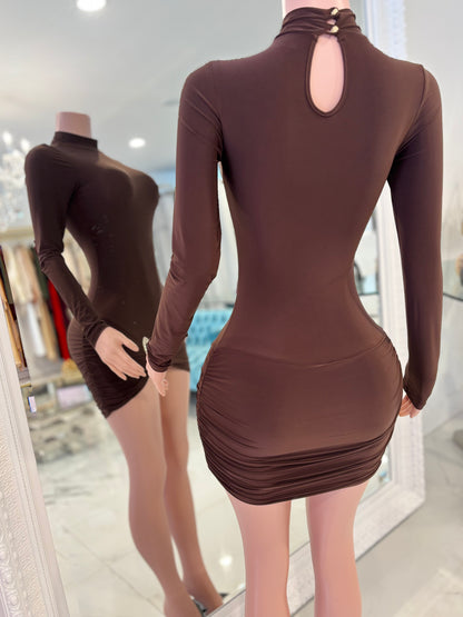 Gorgeous Girl Mini Dress Brown
