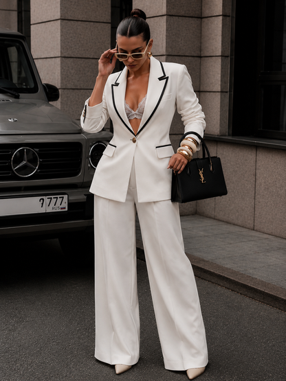 Delin Pants Set White
