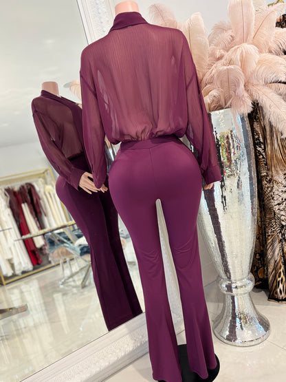 Own It and Work it Pants Set Purple