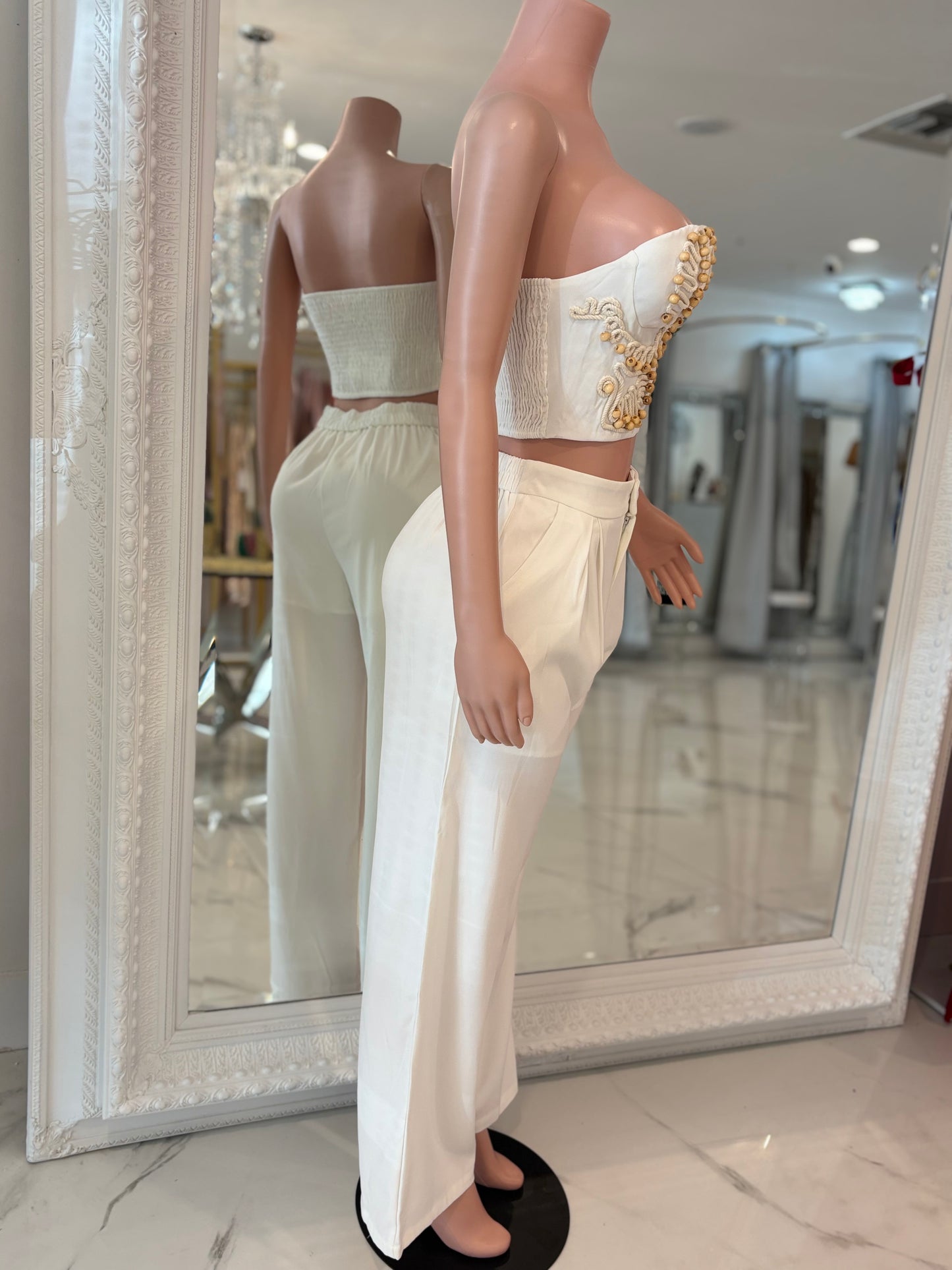 Elegant Pant Set White