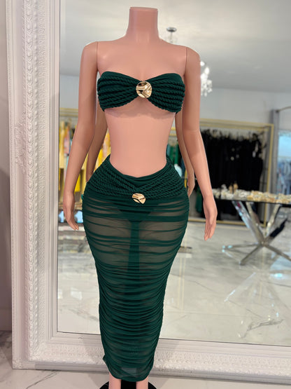 I'm a Little Tied Up Skirt Set Green