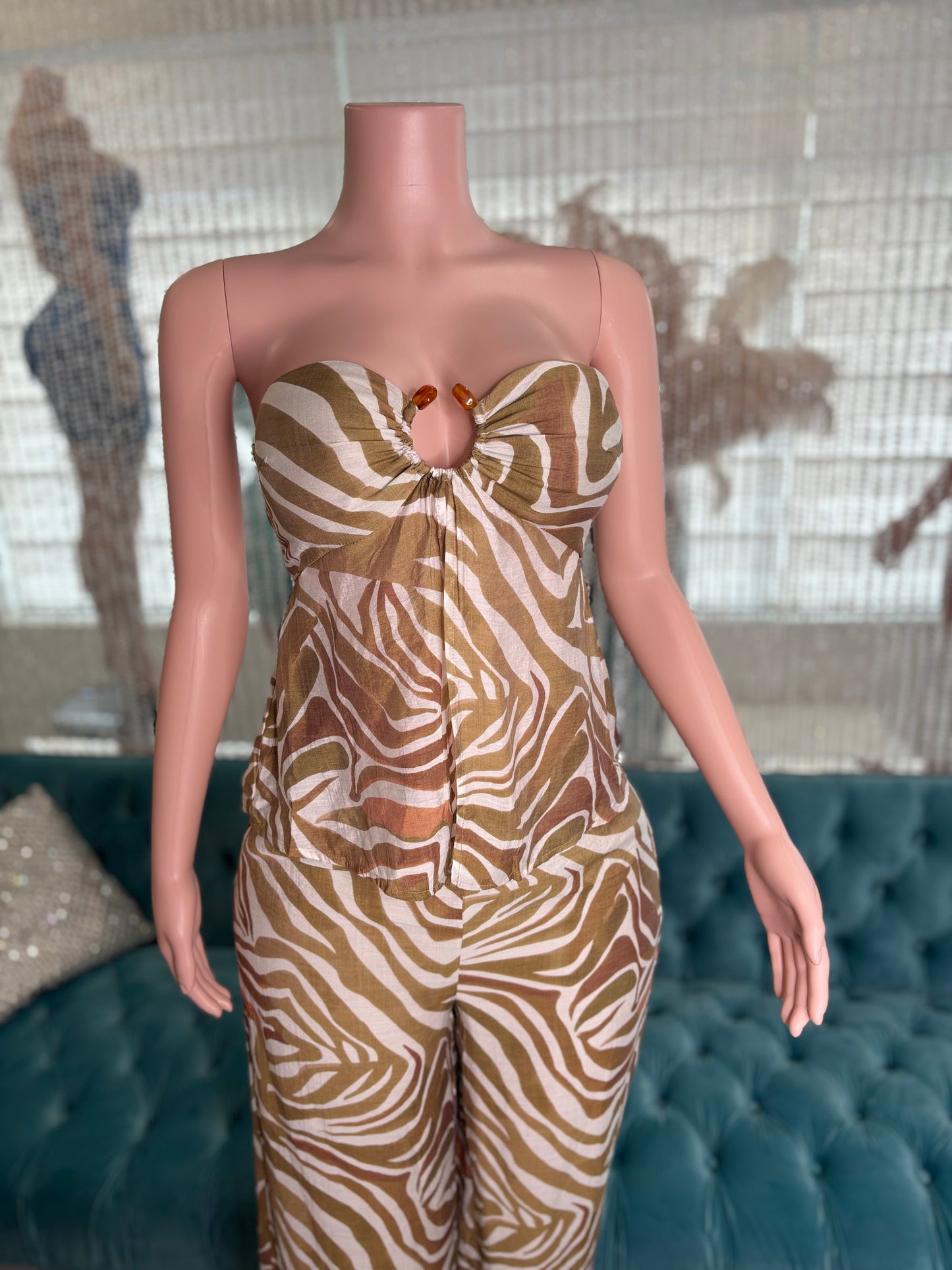 Casual Chic Pants Set Zebra