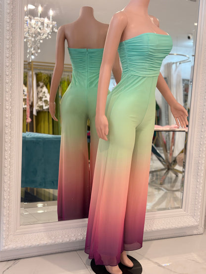 Serenity Glow Ruched Jumpsuit Green