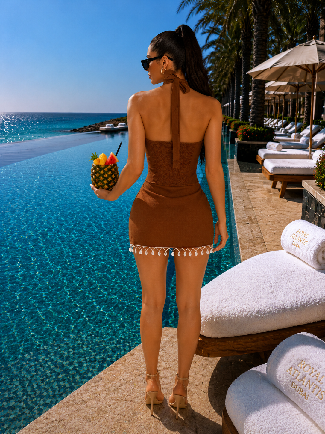 This is the Life Girl Skirt Set Brown
