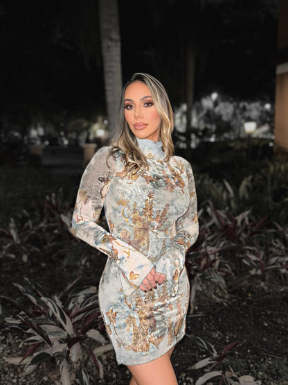 FALL AND FOREVER MESH DRESS