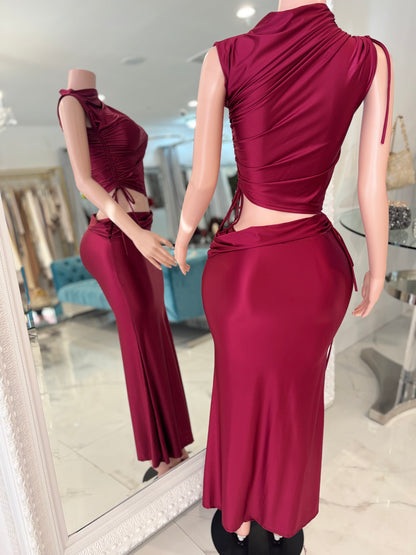 Come and Love Me Skirt Set Rojo Vino