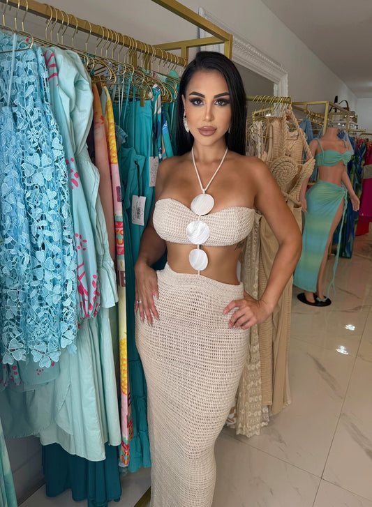 Oceana Mirage  Crochet Shell Skirt Set
