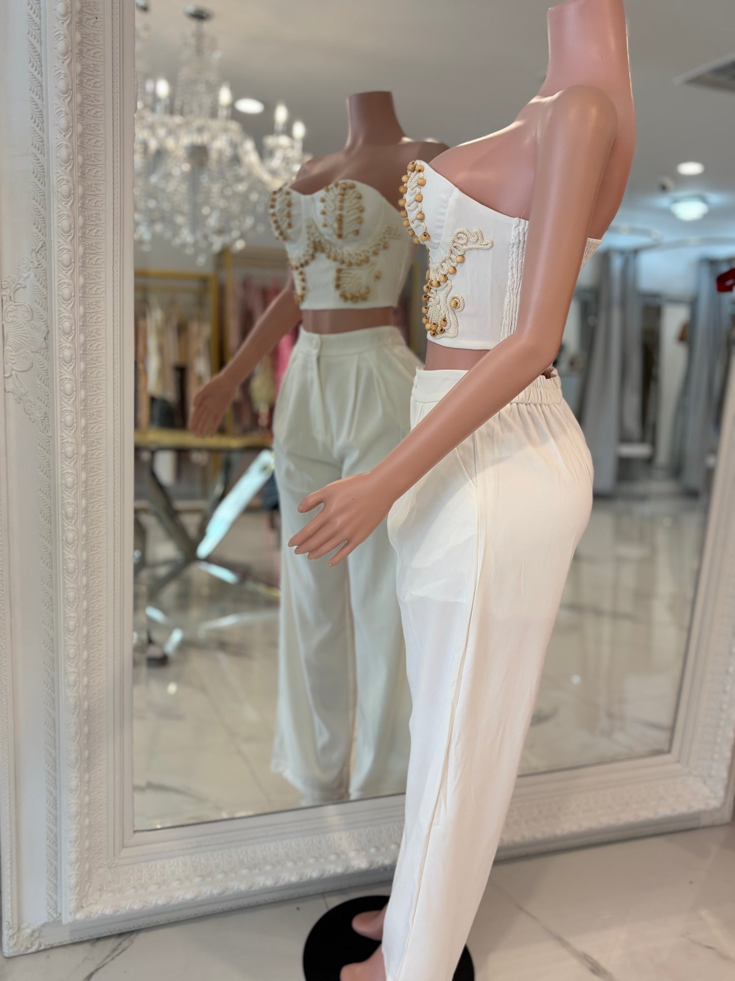 Elegant Pant Set White